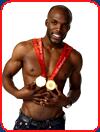 lashawn merritt displays medals shirtless