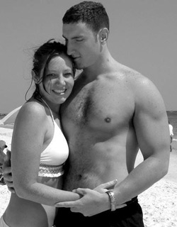 Sexy couple beach shirtless bikini