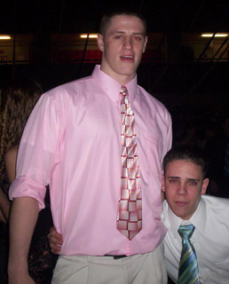 tall muscular athlete pink dress shirt tie